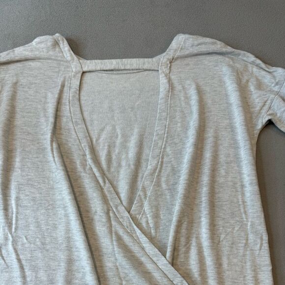 Athleta USA Criss Cross Open Back Super soft Modal Sweatshirt Light Gray Size M - Picture 11 of 16